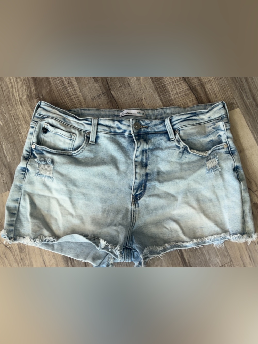 Kancan Light Blue Denim Shorts with Frayed Hem size 32